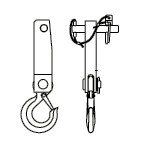 Adapter mit Ösenhaken und Hakensicherung für G-trac